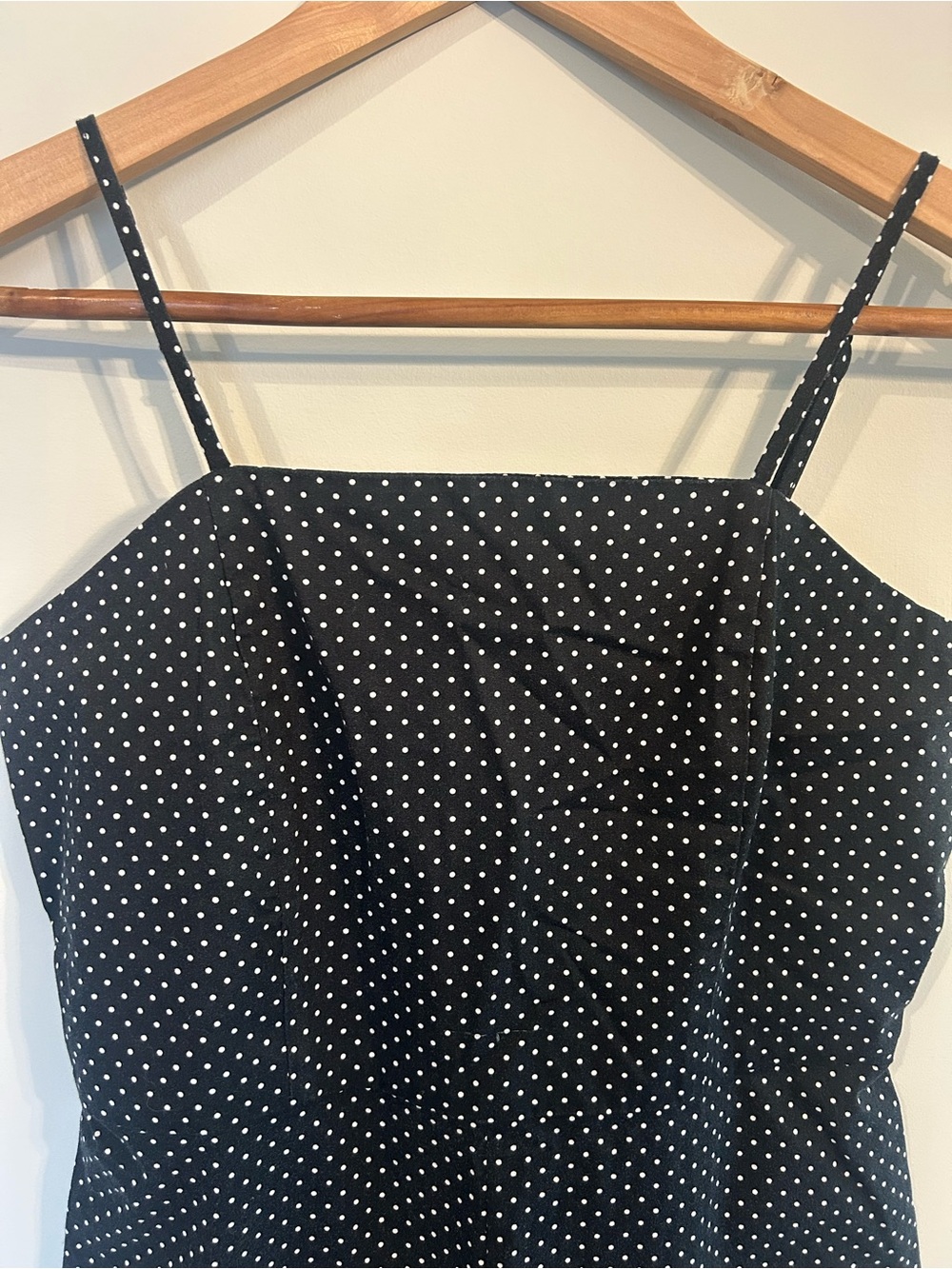 Vintage 90s Polka Dot Spaghetti Strap Jumpsuit Romper Cotton Made in Canada